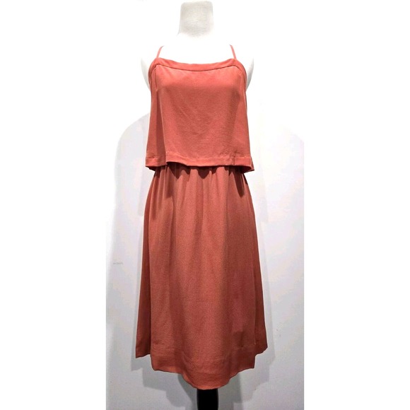 NWT Madewell 100% Silk Overlay Cami Dress Burnt Orange Sleeveless Dress Size 2 - Picture 2 of 9